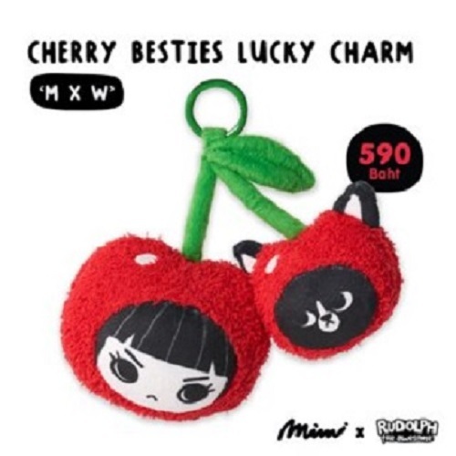 Mimi Cherry Besties Lucky Charm MXW Keychain - Red พวงกุญแจ เชอร์รี่ พิลโล่ เอ็ม เอ็กซ์ ดับเบิ้ลยู ส
