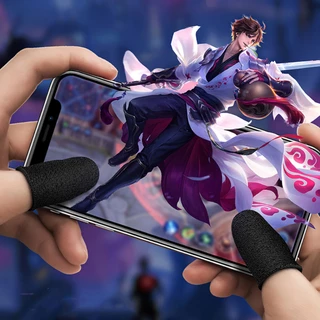ELELAB ถุงนิ้วมือระบายอากาศสำหรับเล่นเกม ช่วยการสัมพัสหน้าจอมือถือด้วยปลายนิ้ว สัมผัสหน้าจอลื่นแบบเก๋ๆ
