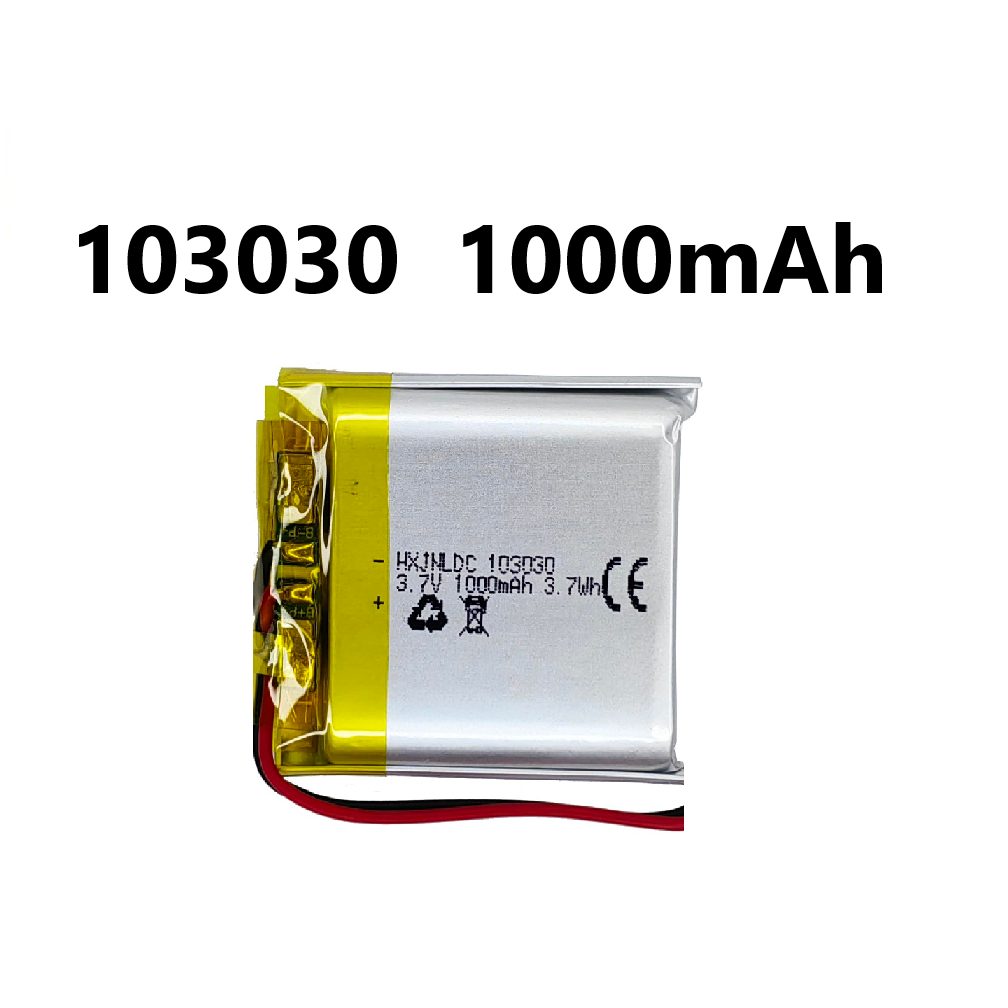 103030 DC 3.7V 1000mAh  Rechargeable Lithium Polymer Battery, Suitable for DIY 3.7-5V