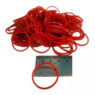หนังยาง ตราส้ม วงเล็ก สีแดง 500กรัม ยางมัดแกง ยางรัดของ