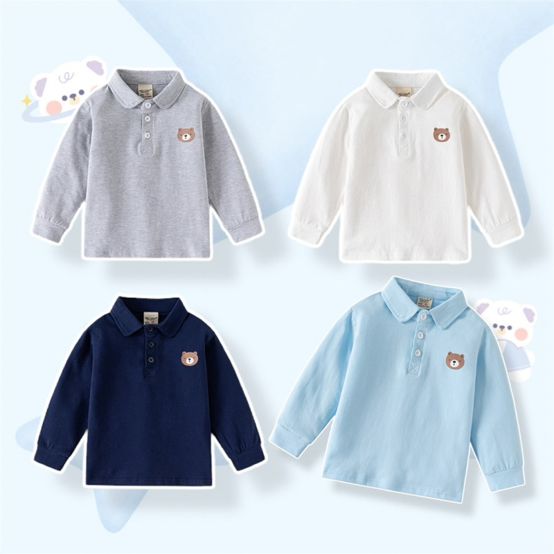 AB256 เสื้อโปโล เสื้อเด็กแขนยาว แฟชั่นสำหรับเด็ก เสื้อผ้าอัพเดต  อินเทรนด์ สินค้าพร้อมส่ง