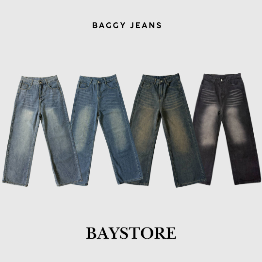 BAYSTORE BAGGY JEANS กางเกงยีนส์ขากระบอกใหญ่ ชาย หญิง Man Clothing