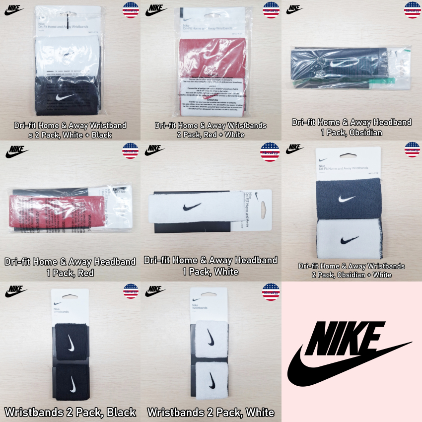 Nike® Dri-fit Home & Away Wristbands, Headband สายรัดข้อมือไนกี้ ผ้าคาดศีรษะไนกี้