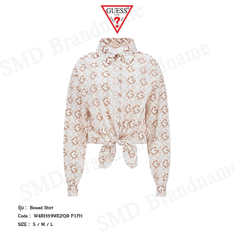 Guess เสื้อเชิ้ตแขนยาว รุ่น Bowed Shirt Code: W4RH59WE2Q0 P1FH
