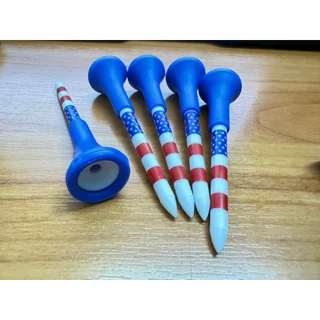 ATZ Golf Tee โลโก้ USA Star ลิมิเต็ด 70mm 83mm ที่ตั้งลูกกอล์ฟ ทีกอล์ฟพลาสติก (แพ็ค 10 ชิ้น)