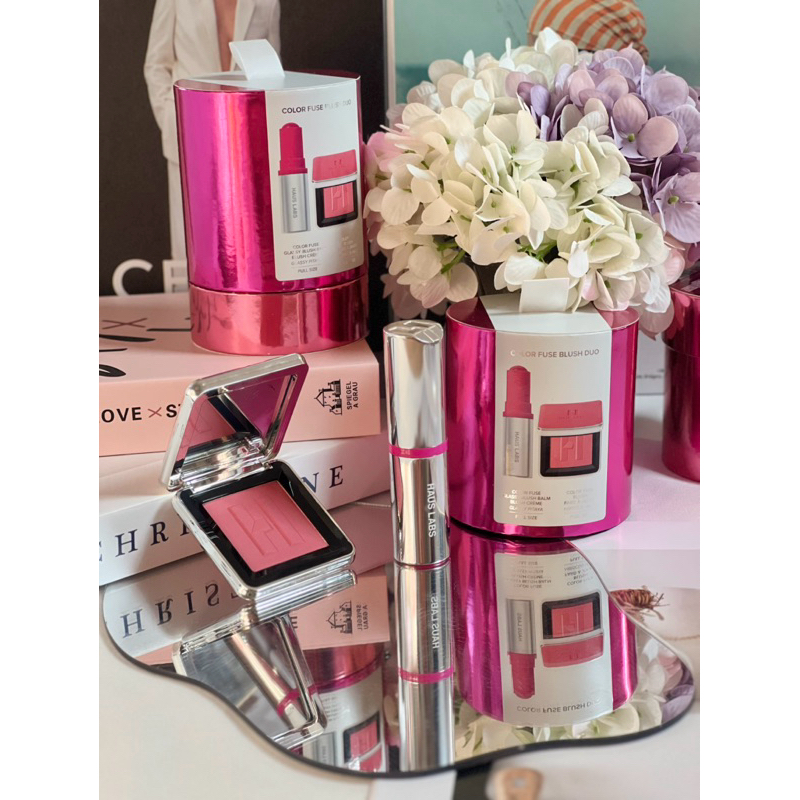 ⚡️พร้อมส่ง..ของแท้⚡️ HAUS LABS BY LADY GAGA  Color Fuse Glassy Blush Balm Stick + Powder Blush Set