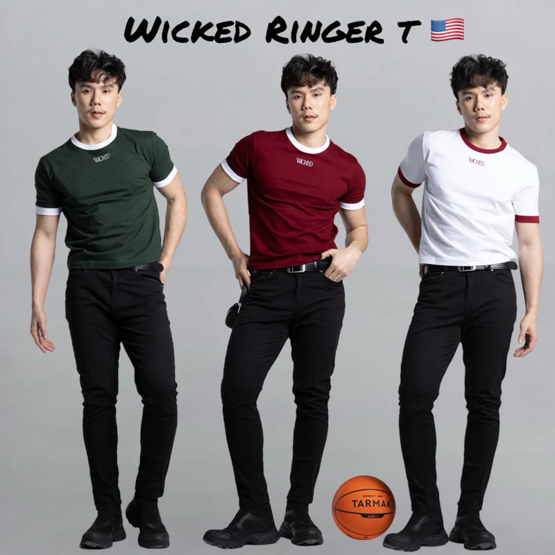 เสื้อยืดวัยรุ่นเมกาWICKED Crop Ringer Tee 90'S