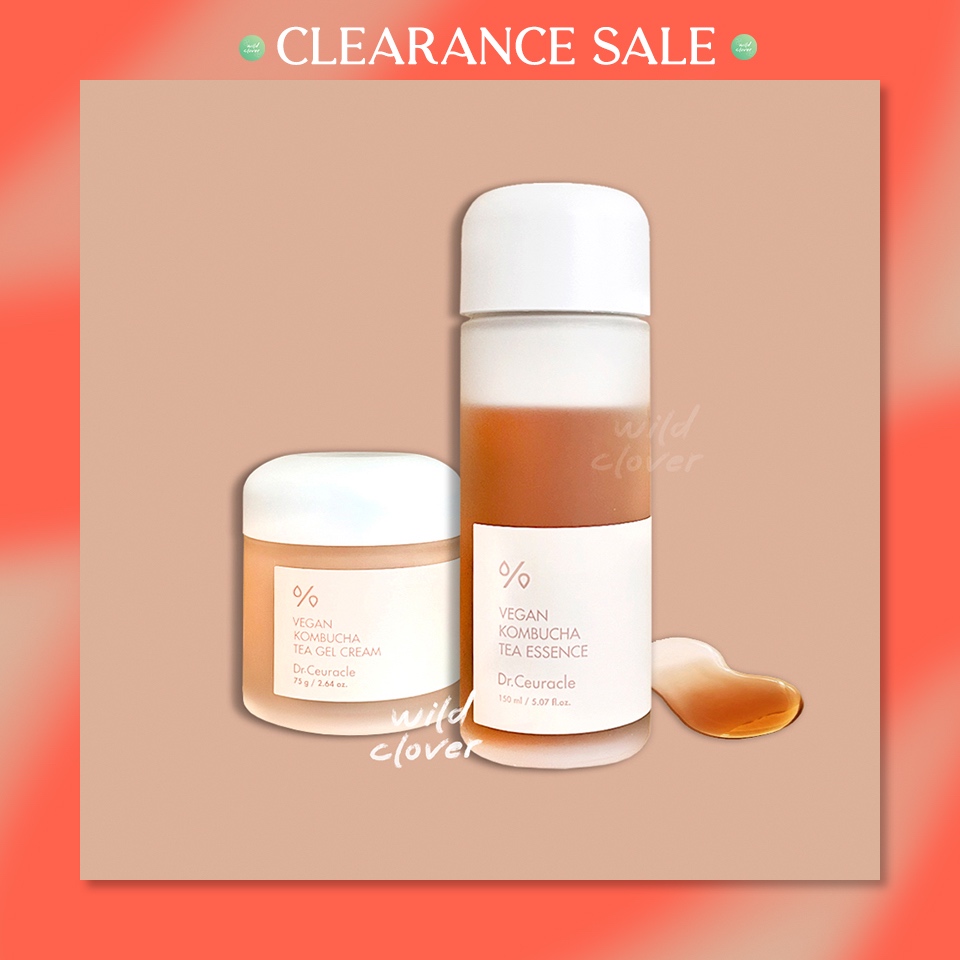 🍀 DR.CEURACLE : แท้พร้อมส่ง vegan kombucha tea essence 150ml, kombucha tea gel cream 75g sale