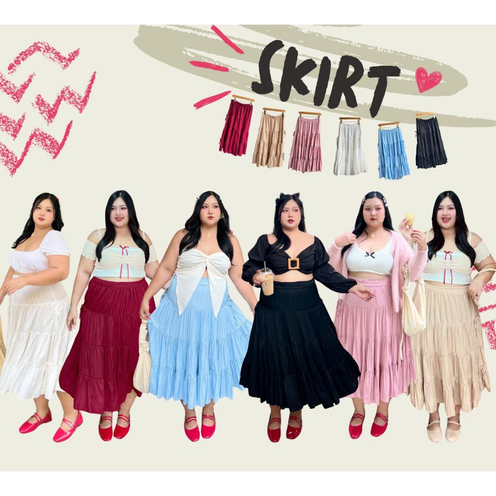 📌 390.- 🔥 กระโปรงไซส์ใหญ่ที่พริ้วสวยที่สุด ทรงเอ บานมากก เอว 34-56" สะโพกใหญ่ ผ้าดีมากๆ รับรองติดใจแน่นอน