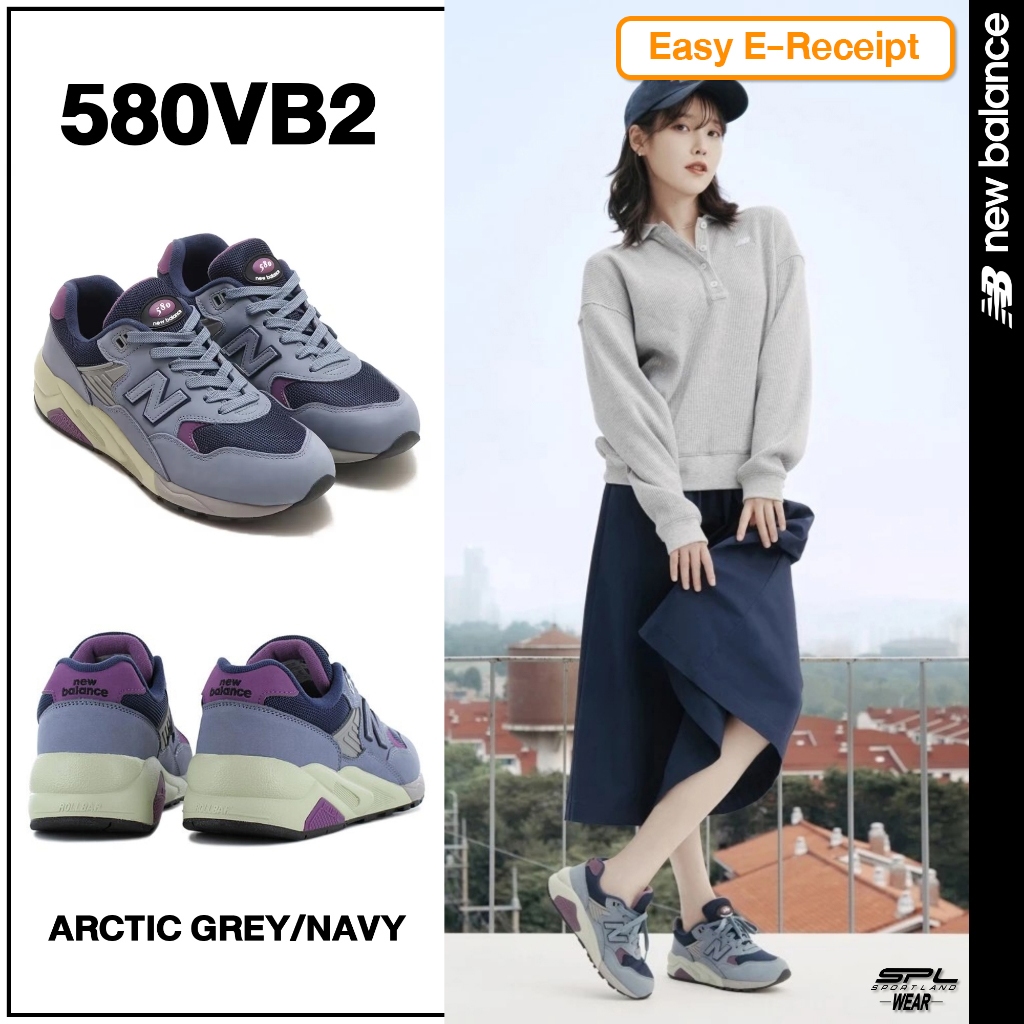 New Balance นิวบาลานซ์ รองเท้าผ้าใบ รองเท้าลำลอง NB UX 580 Arctic Grey Grape MT580VB2 (5800)