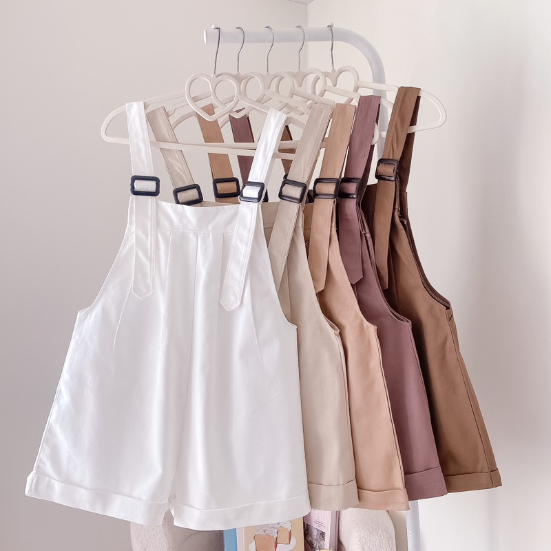 ‼️พร้อมส่ง ‼️ชุดเอี้ยมสีเอิทโทน #หัวเข็มขัดดำ รุ่นขายดี