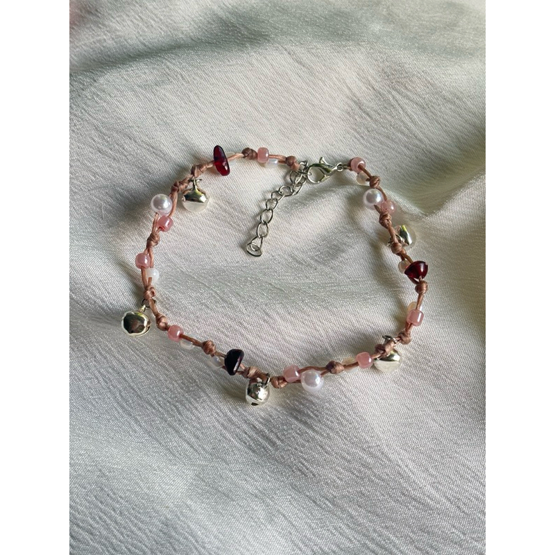 สร้อยข้อเท้าเชือกเทียนกระดิ่ง Handmade ของขวัญ