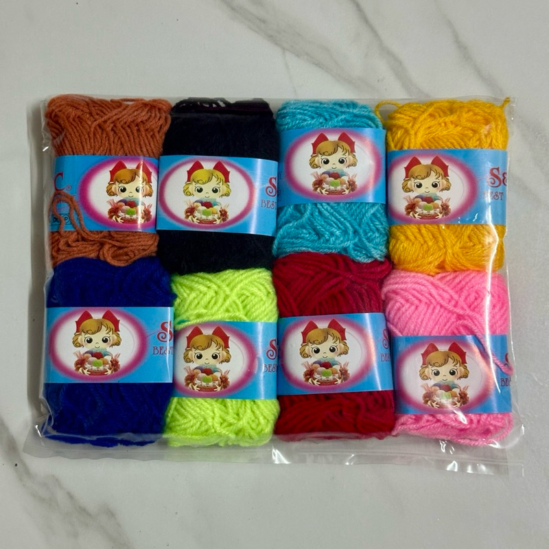 ไหมพรมเบบี้คละสี ไหมพรมเส้นเล็ก 4ply