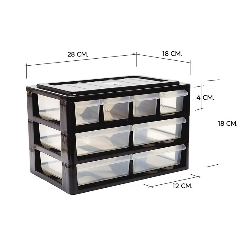 กล่องลิ้นชักเล็ก 3-4 ชั้น เก็บของอเนกประสงค์ จัดระเบียบบนโต๊ะ แบรนด์ PMP รุ่น 504/3 และ 504/4 - รูปที่ 5