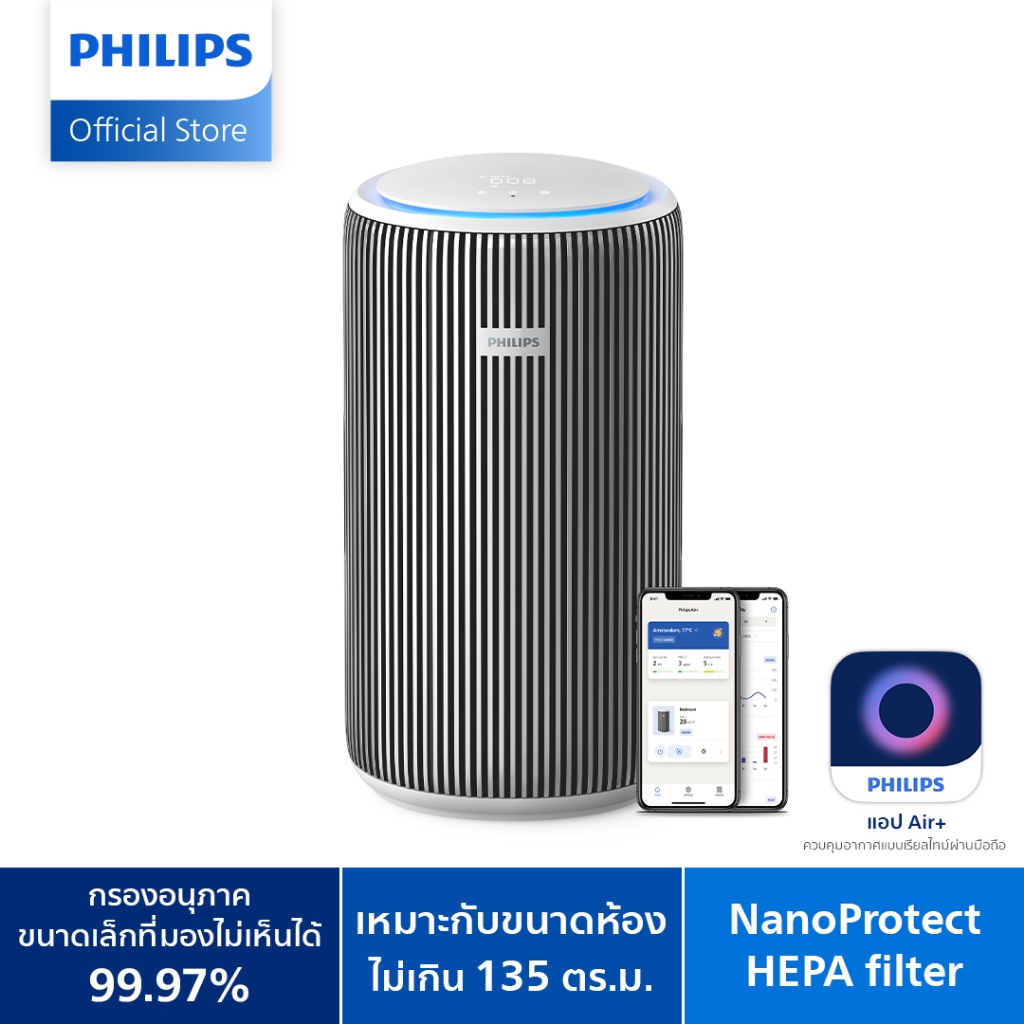 Philips Air Purifier AC3220/10 (up to 135 m2 area) เครื่องฟอกอากาศ AC3220/10 สำหรับห้องขนาด 135 ตร.ม.