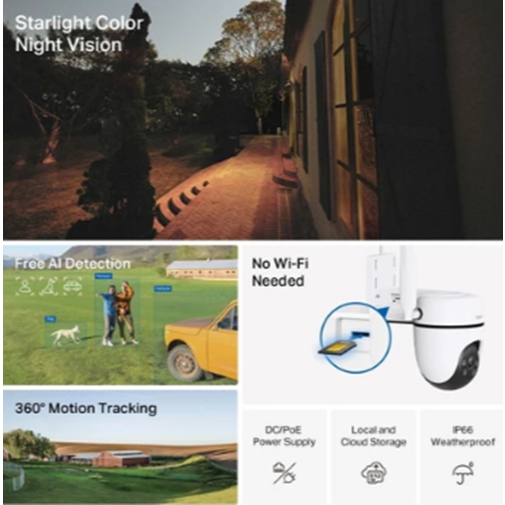 TP-Link Tapo C501GW กล้องใส่ซิม1080P Full HD ใช้งานภายนอกIP66 มี AIตรวจจับ ภาพสว่างสดใสแม้แสงน้อย มุมมอง360°แนวนอน
