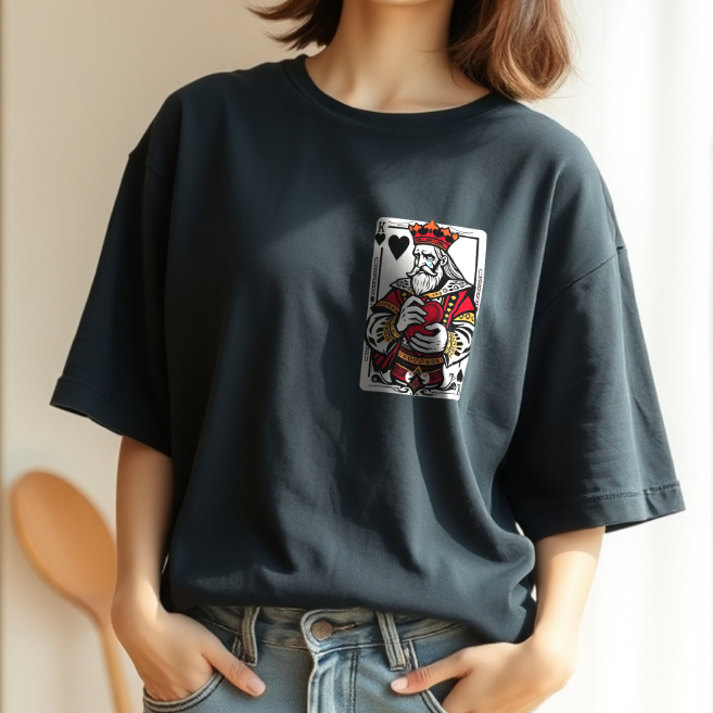 เสื้อยืดคนอกหัก แบรนด์ Vibeon พิมพ์ลาย King of tears ทรงโอเวอร์ไซต์คอกลมผ้าคอตตอนพรีเมี่ยม 100%