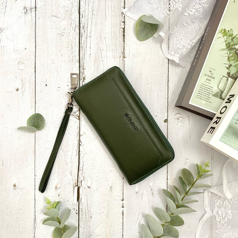 ALOT กระเป๋าสตางค์เสริมดวงใบยาว รุ่น Richy girl สีเขียว / สาววันอาทิตย์