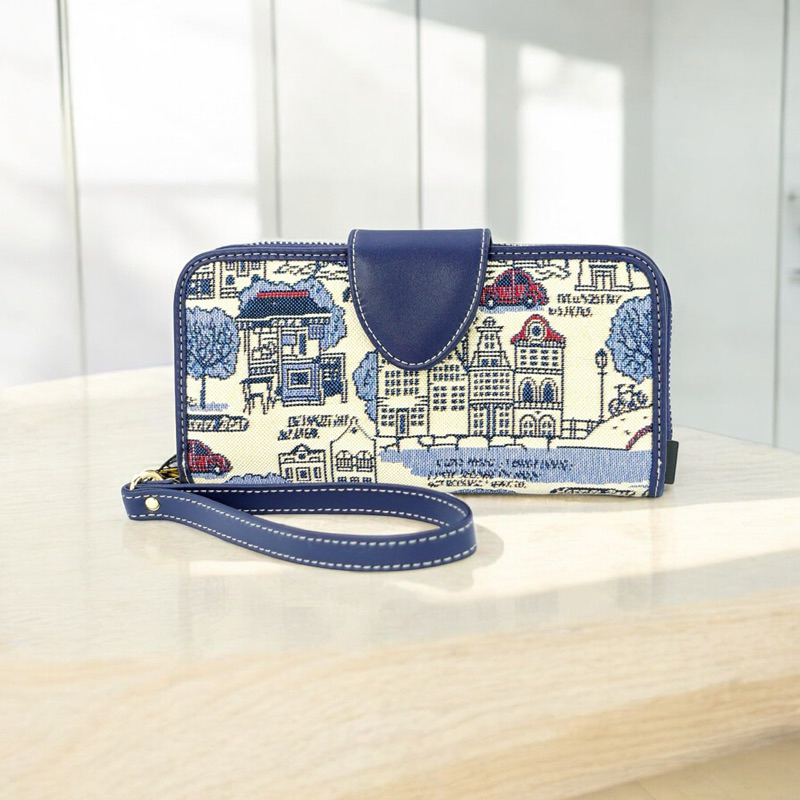 Henneybear  HW-002 ลายEuro กระเป๋าสตางค์ใบยาวทรงสวย กระเป๋าสตางค์ ใส่ของได้เยอะ
