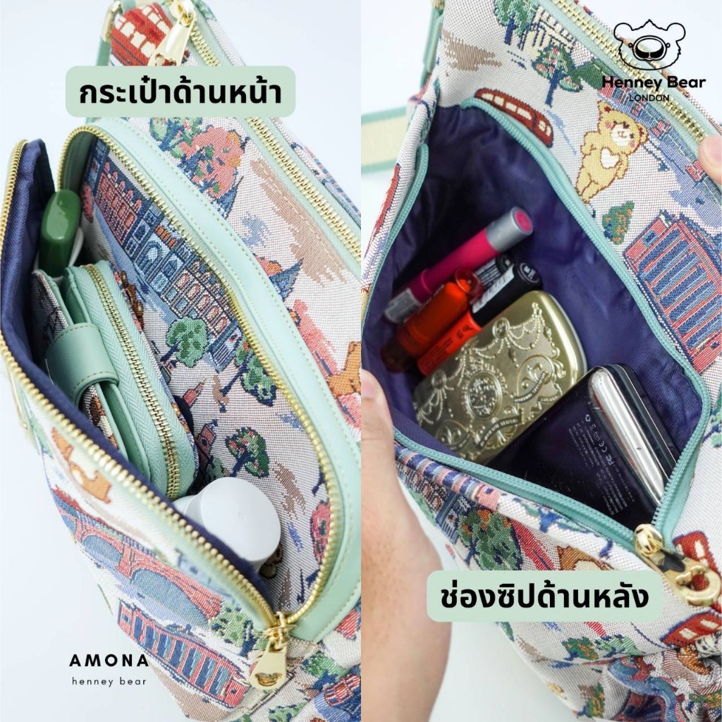 Henneybear حقيبة كروس AMONA بنقش Euro — صورة 5