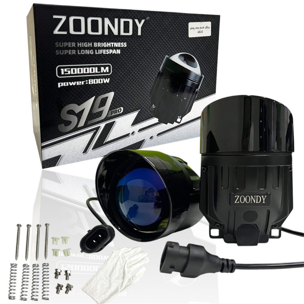 ไฟหน้ารุ่นใหม่ ZOONDY ระบบ 2สี LED แบบหัวเลนส์โปรเจคเตอร์ S19Y / S11Y PRO ไฟสูง-ต่ำ 12V-80V