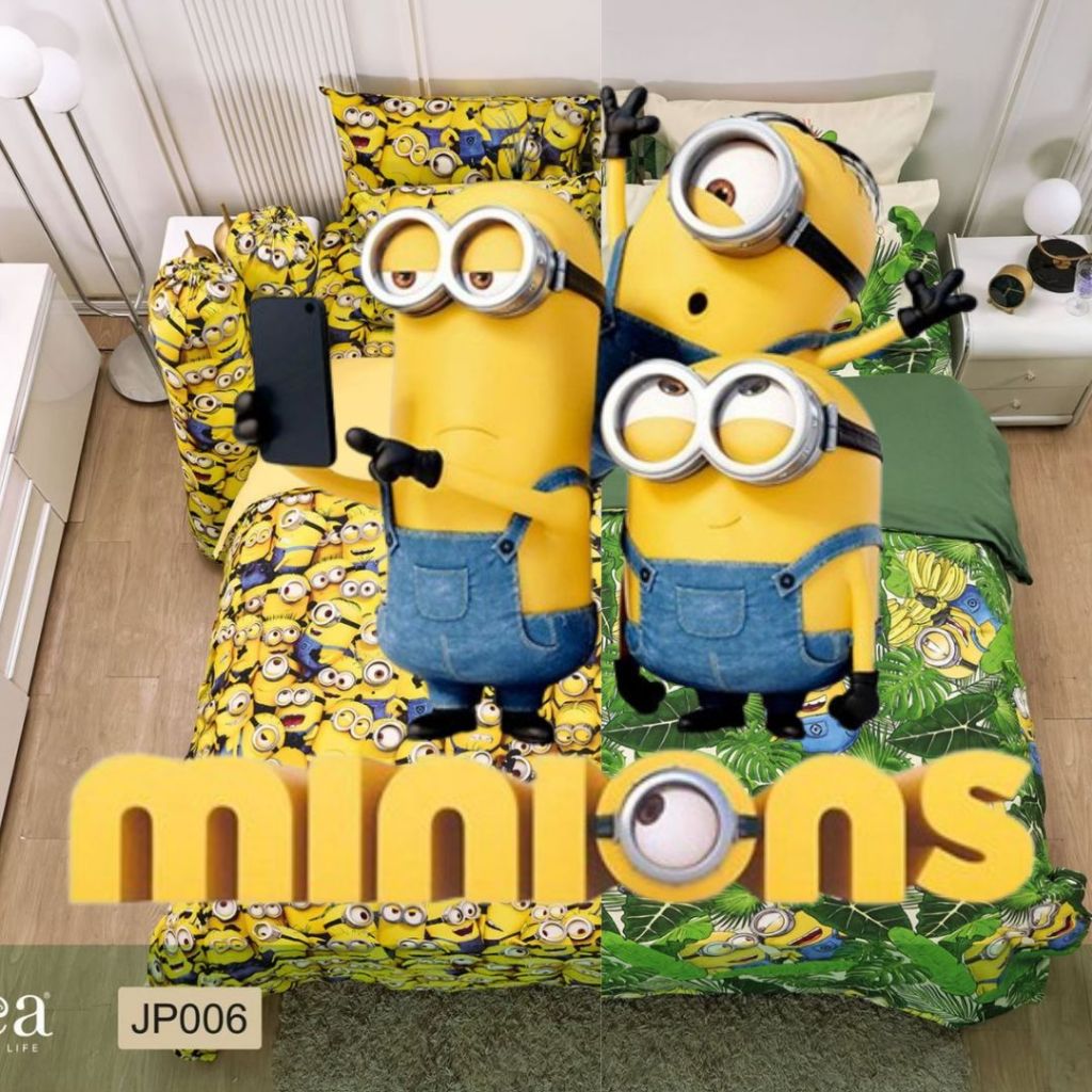 Jessica เจสสิก้า ชุดผ้าปูที่นอน รวมนวม รุ่น Digital Print JP - ลายมินเนี่ยน MINIONS ลิขสิทธิ์แท้