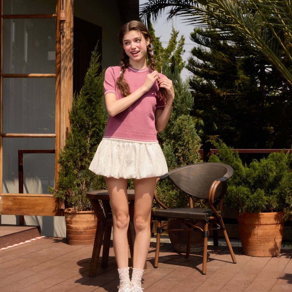 pavebkk - Charmia Everyday Knit Top เสื้อแขนสั้น คอกลม