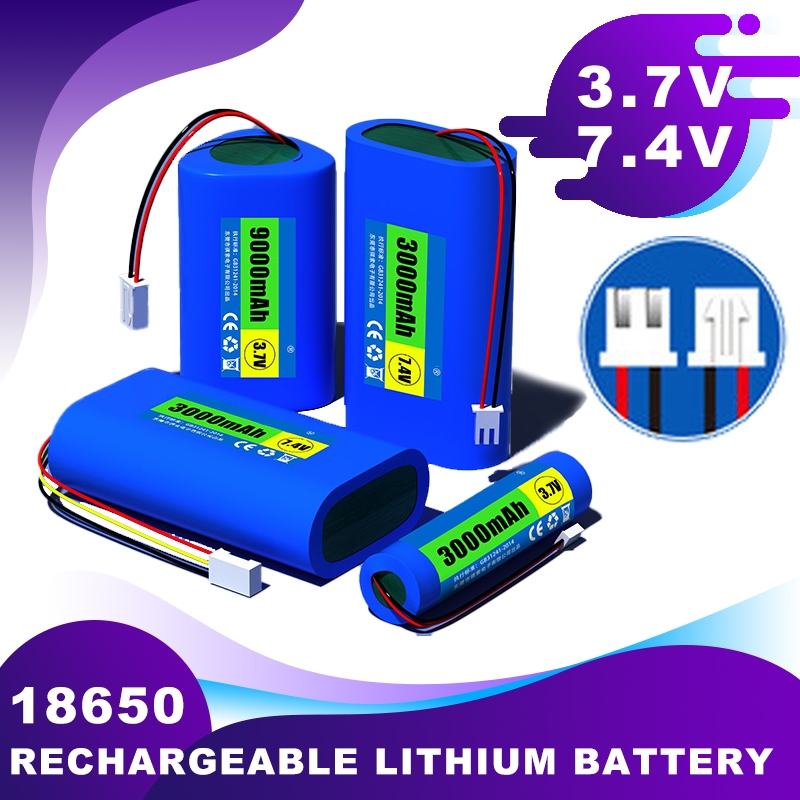 Lithium Battery แบต ลิเที่ยม 18650 3.7V/7.4V แบตเตอรี่ แบตลิเธียม แบตเตอรี่ลิเธียมไอออน แบตเตอรี่ แบ