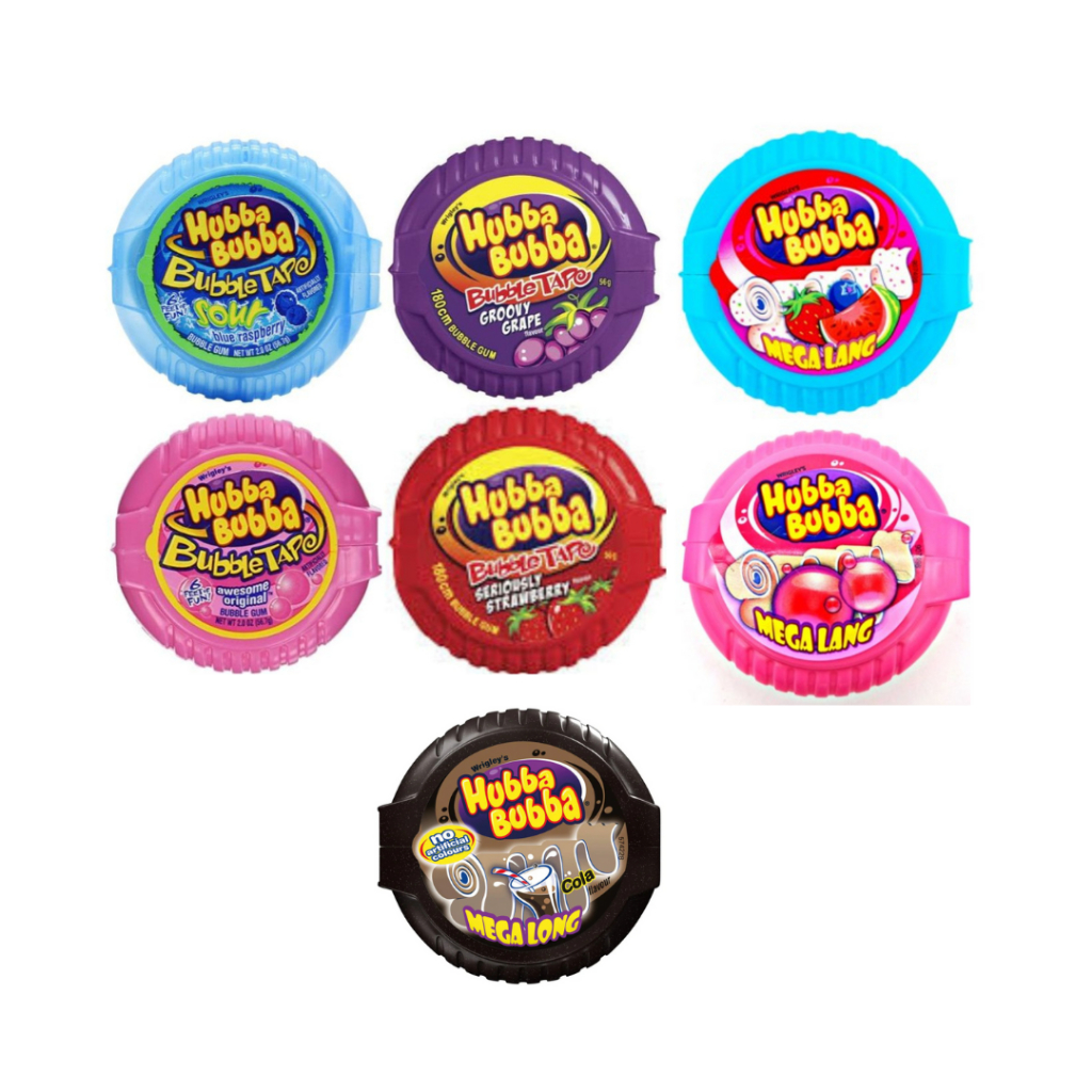 หมากฝรั่ง Hubba Bubba Mega Land สินค้าจากยุโรป ขนาด 56.7g พกพาได้สะดวก มี 7 รสชาติ
