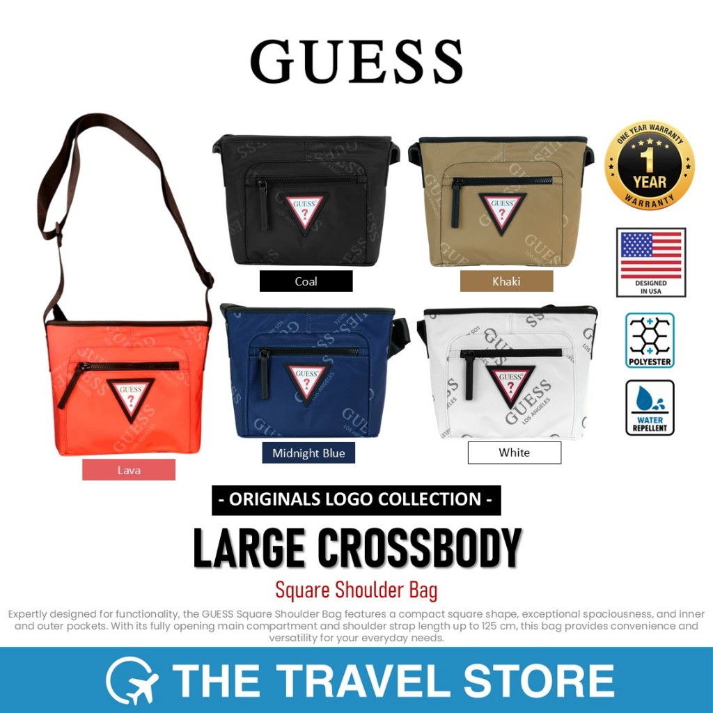 Guess ORIGINALS LARGE CROSSBODY Square Shoulder Bag | Originals Logo Collection (OL703192) กระเป๋า