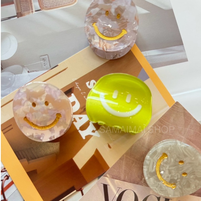 กิ๊บติดผม Smile กิ๊บหนีบ อะคริลิค สีพาสเทล ลายหินอ่อน อุปกรณ์ตกแต่งผม แฟชั่น สไตล์เกาหลี (ราคาต่อชิ้น)