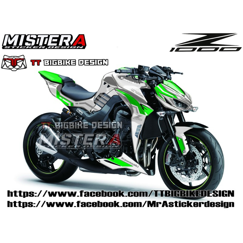 (Mr.AM) ชุดสติ๊กเกอร์ [เกรด Premium] Kawasaki Z1000 (RACE ARMOR)