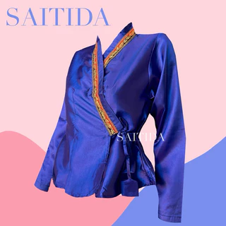 เสื้อไทเขินผ้าไหมแก้ว หลากหลายสี เสื้อมีไซส์ 34-48