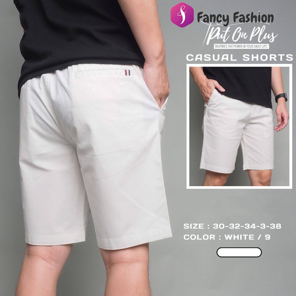 Fancy Fashion กางเกงขาสั้นผู้ชาย เอวยางยืด กางเกง ขาสั้น ชาย ผ้ายืด