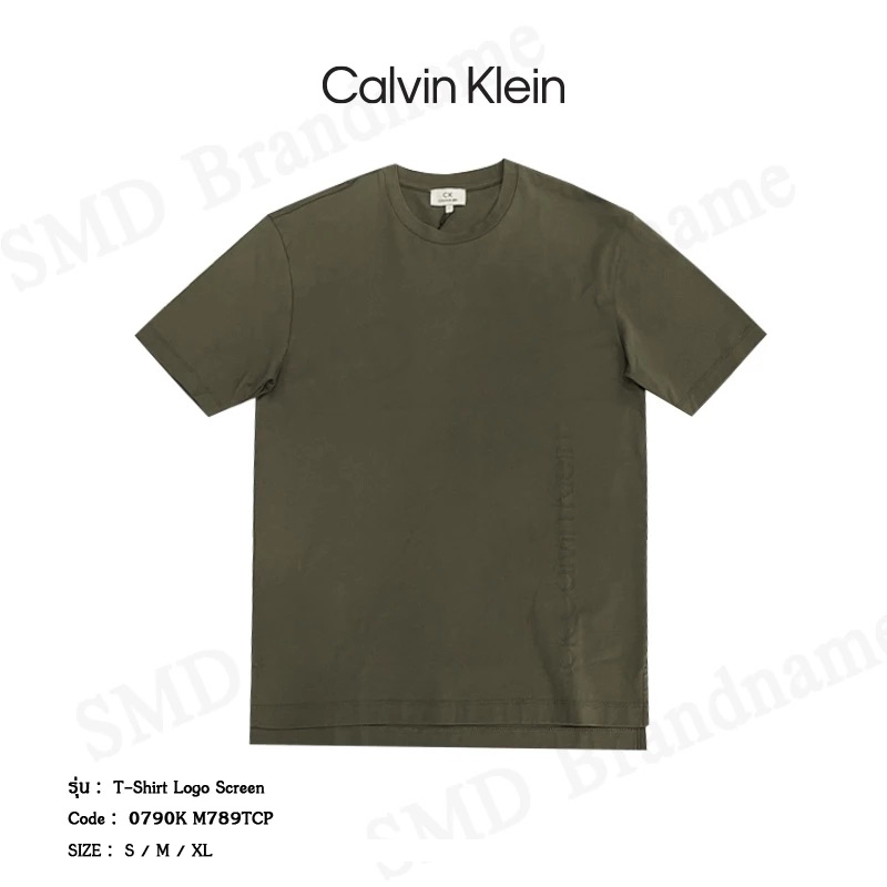 CK Calvin Klein เสื้อยืดคอกลม รุ่น T-Shirt Logo Screen Code: 0790K M789TCP