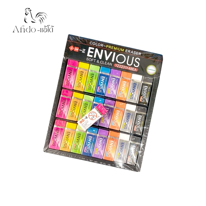 ยางลบก้อน คละสี ลบสะอาดไม่ทิ้งรอบ (ยกกล่อง 48 ก้อน) - รูปที่ 2