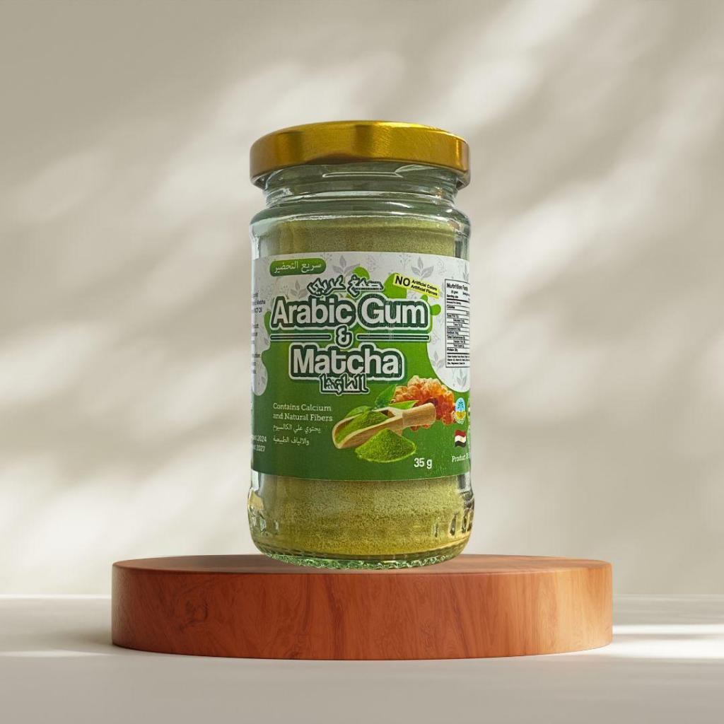 กัมอารบิกGum Arabicมัทฉะ Matcha (120g inc bekas), instant gum arab sedia untuk bancuh