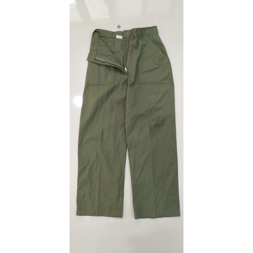 03USARMYกางเกงทหารUS ขนาดXS รอบเอว26นิ้ว TROUSER WMNS UTILITYPOLY2CTN DURABLE PRESS OG-507 ผู้ชายขาย