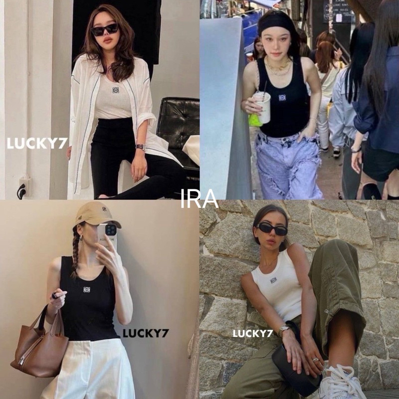 BY IRA (1165-1)Tube Top ท็อปสายเดี่ยว สายฝอคือห้ามพลาด ท็อปไหมพรมแต่งลายปักซิกเนเจอร์ที่อก มินิมอลเรียบ หรู มากกกก