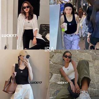 BY IRA (1165-1)Tube Top ท็อปสายเดี่ยว สายฝอคือห้ามพลาด ท็อปไหมพรมแต่งลายปักซิกเนเจอร์ที่อก มินิมอลเรียบ หรู มากกกก