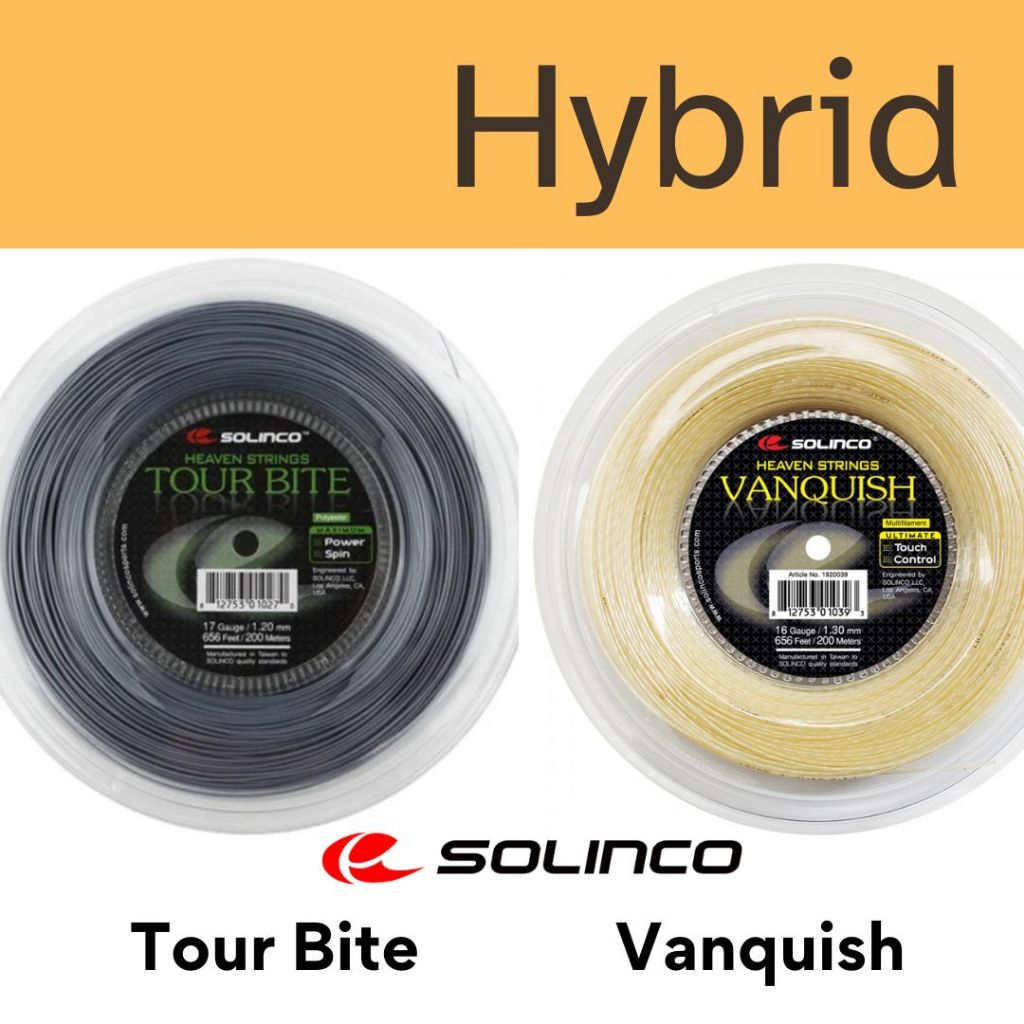 Solinco เอ็นเทนนิสไฮบริด Tour Bite/Vanquish Hybrid (cut)