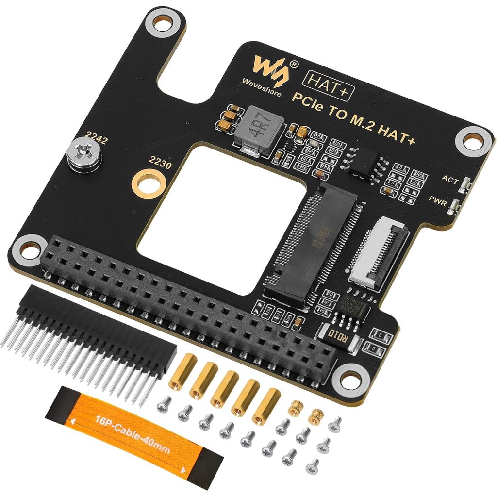 Raspberry Pi 5 PCIe To M.2 HAT High Speed Expansion Board with 16P Cable GPIO Header อะแดปเตอร์ M.2 