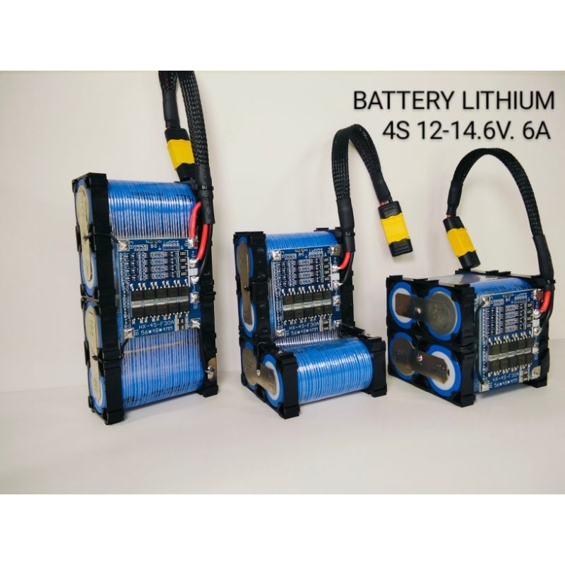 แบตเตอรี่ลิเธียมฟอสเฟส 4S 1P 6000/mAh(6Ah)12-14.6V. BMS30A