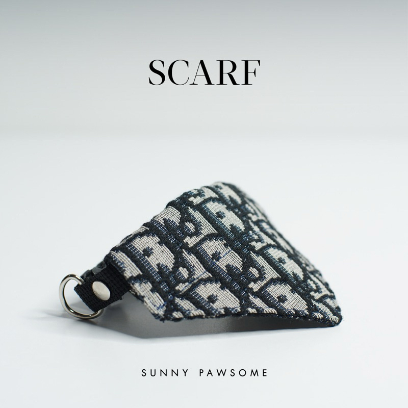 ผ้าพันคอแฟชั่น ลายสีดำ สำหรับน้องหมาน้องแมว Black D Scarf