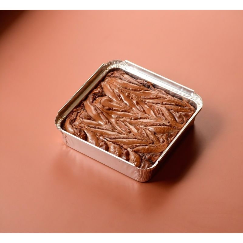 Dark chocolate brownie 10x10 cm.- Nutella - Oven Talk