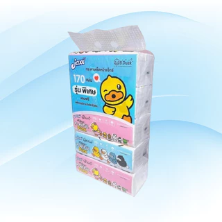 [แพค] Jaxx B.duck แจ็กซ์ เป็ด กระดาษทิชชู่เช็ดหน้า แพค 5ห่อ ห่อ170แผ่น หนา2ชั้น