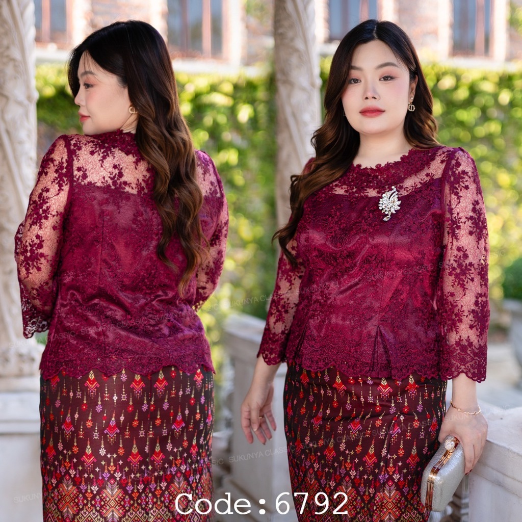[6792] เสื้อลูกไม้สามมิติดอกนูนลอย งานพรีเมี่ยม Premium Clothing Women