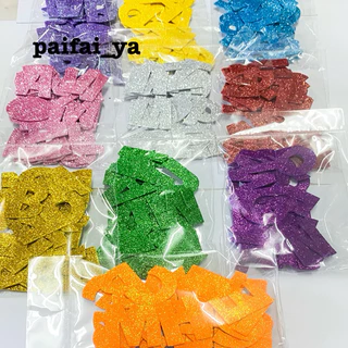 สติ๊กเกอร์โฟมตัวอักษรA-Z Self-กาว Glitter,มีหลายสีให้เลือกใช้ทำป้ายไฟได้