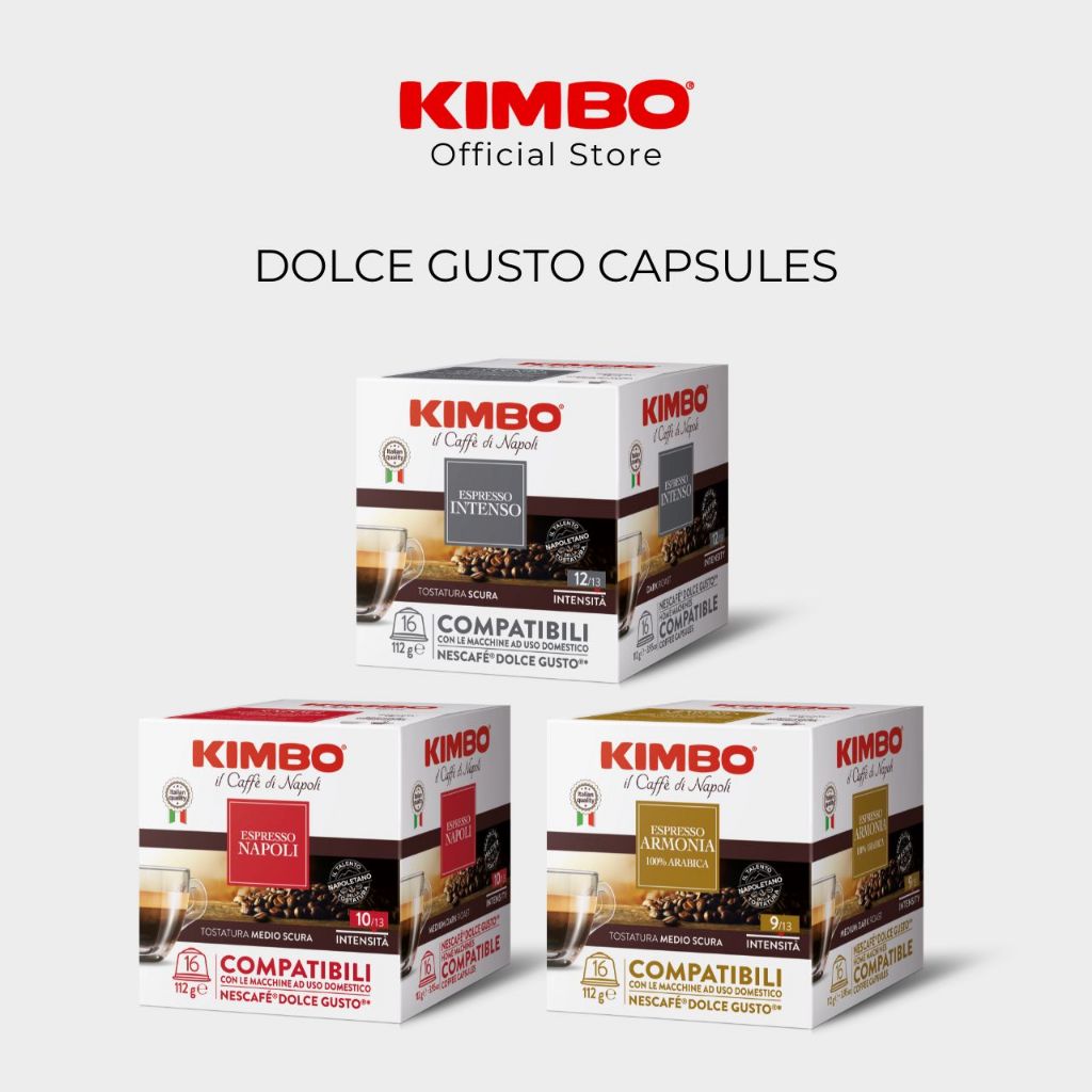 KIMBO Dolce Gusto Capsule กาแฟแคปซูล คิมโบ ดอลเช่ กุสโต้ (16 แคปซูล/กล่อง) Imported from Italy