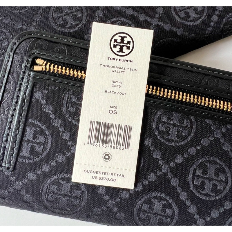 🎀 (สด-ผ่อน) 🎀(สด-ผ่อน) 152141 Tory burch T Monogram Zip Slim Wallet / 67321 Tory Burch Carter Slim